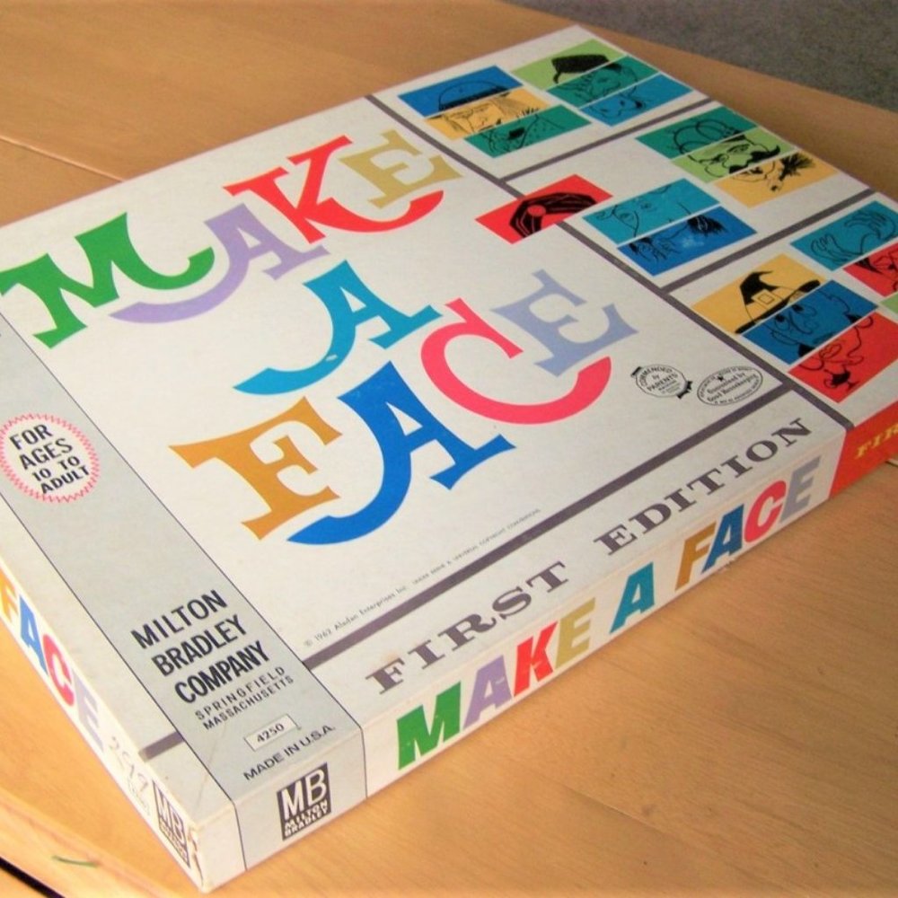 Make A Face Board Game by Milton Bradley Family Game Almost Complete 1962 RARE